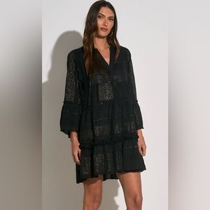 Elan Metallic Long Long Sleeve Cover up/ Dress